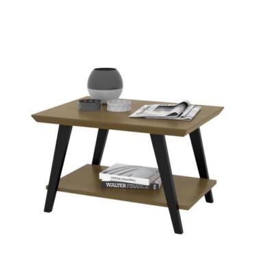 Imagem de Mesa de Centro Davi Freijó com pés madeira Preto OFERTAMO