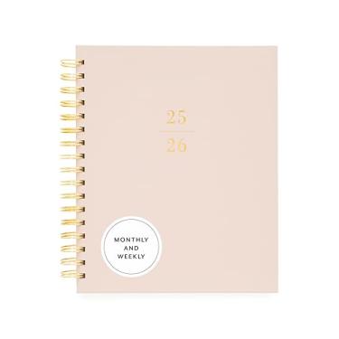 Imagem de Sugar Paper Agenda para estudantes em espiral 2025-2026, semanal e mensal, de agosto de 2025 a julho de 2026, planejador escolar, universitário e estudantil, 12 meses, 19 x 23,5 cm, blush