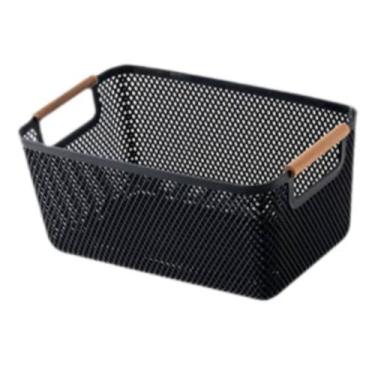 Imagem de Cesto De Armazenamento Decoração De Cesta Multiuso 32x20cm Preto - Liv