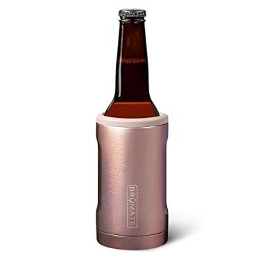 Imagem de BrüMate Hopsulator Bott'l Cooler térmico para garrafas de vidro padrão de 355 ml | Suporte de bebida de aço inoxidável isolado para garrafa de vidro para cerveja e refrigerante (ouro rosa brilhante)