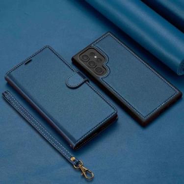 Imagem de HJZSZX Capa tipo carteira destacável para Samsung Galaxy A55 (para Samsung Galaxy A55/azul)