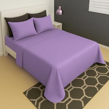 Imagem de Lençol Casal Sem Elástico Superior Malha Liso 100% Algodão (Lilás)