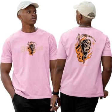 Imagem de Camiseta Basica Algodão‎ The Dark Mode Dead Orange Abstract-Unissex