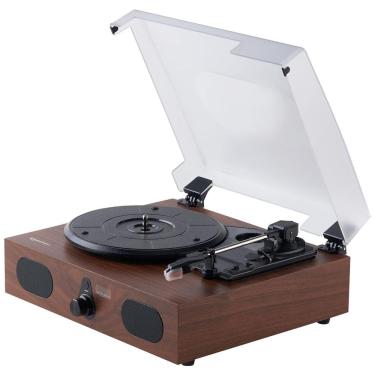 Imagem de Toca Discos Retrô com Alto Falantes Integrados e Bluetooth, , Marrom