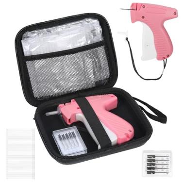 Imagem de Pistola de etiquetagem para roupas, kit de pistola de fixação de etiqueta com 6 agulhas, 1008 peças de fixadores de farpas de 5 cm e 1 estojo de armazenamento rígido para etiquetadora de roupas (rosa)