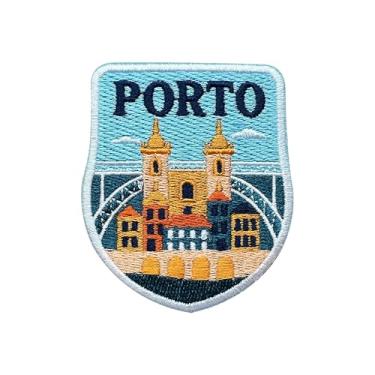 Imagem de LEMEPINZ Porto Portugal Patch bordado de 7,6 cm, aplique bordado para viagem a ferro/costurar, adesivos de viagem, adesivos de tecido para roupas, mochilas, chapéus, acessórios DIY presentes para
