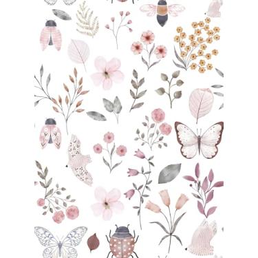 Imagem de Forro de gaveta floral rosa pequeno forro de prateleira papel de contato descascar e colar papel de parede floral rosa para armários cômoda móveis decoração de paredes 43 x 28 centímetros