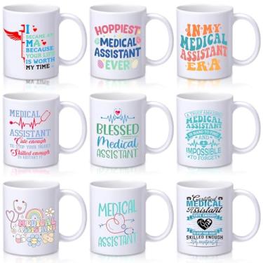 Imagem de Teenyyou 9 peças presentes de agradecimento de assistente médico a granel 325 ml caneca de café de cerâmica presentes para mulheres homens festa de aniversário aposentadoria trabalho voluntário
