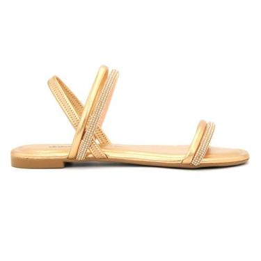 Imagem de Sandalia Dakota Y6972 Rasteira Baixa Brilho Elastico Confortavel, 35, 