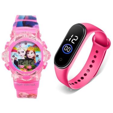 Imagem de Relógio infantil digital meninas kit 2 unidades - DAFGOLD