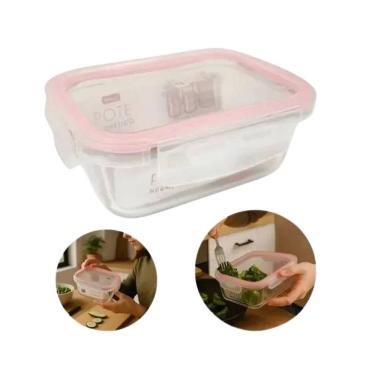 Imagem de Pote De Vidro 370ml Com Tampa Hermética Com Travas Marmita