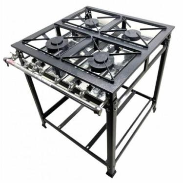 Imagem de Fogão Industrial 4 Bocas 2 Simples Standard Baixa Pressão Grelhas Aço 