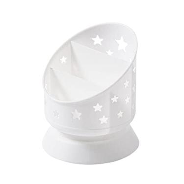 Imagem de shamjina Porta-lápis porta-canetas de maquiagem porta-escovas multifuncional 3 slots de grande capacidade organizador de mesa sala de estar quarto, BRANCO