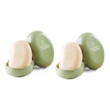 Imagem de Sabonete Natura Mamãe E Bebê Com Saboneteira 100gr - 2 Unid