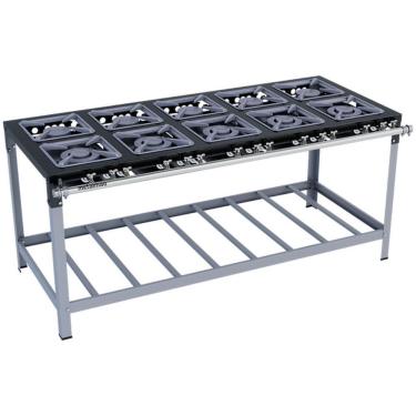 Imagem de Fogão Industrial Stori Premium 10 Bocas 30x30 M17 Metalmaq Fogão Baixa Pressão Pintado