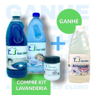 Imagem de Kit Lavanderia Lava Roupa 2L / Amaciante Plus 2L / Alvejante - Casa Li