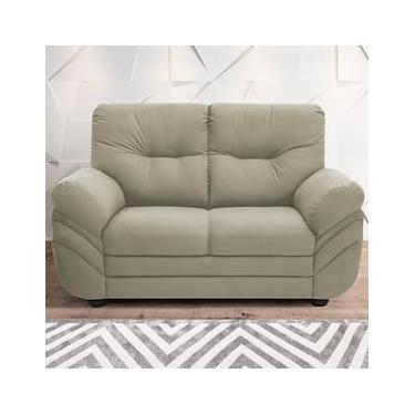 Imagem de Sofá 2 Lugares Linoforte Francis com Almofadas Fixas e Revestimento em Suede 152cm de Largura