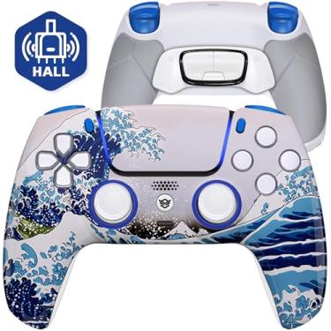 Imagem de HEXGAMING ULTIMATE Hall Effect Wireless Controller Compatible with ps5-4 Back Buttons, Mouse-Click Hair Triggers, Interchangeable Thumbsticks - Waves