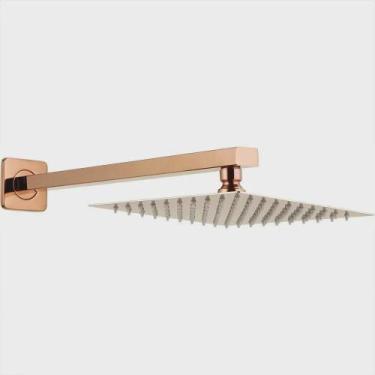 Imagem de Ducha Quadrada Rose Gold em Inox 20x20cm - Casa do Ralo