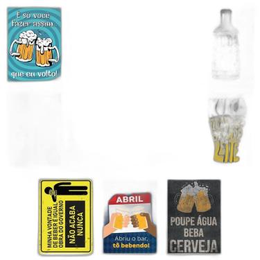 Imagem de Jogo 11 Placas Decorativas Bebidas Em Mdf 2,5Mm 19X28,5Cm