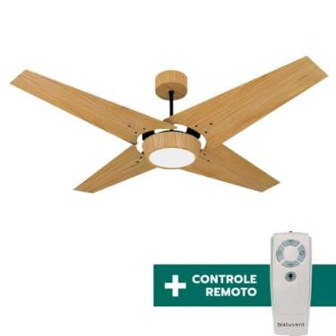 Imagem de Ventilador de Teto Com Controle Remoto Natuvent Callis Led 4 Pás Madeira Freijó 4000k Branco Neutro (127, Volts)
