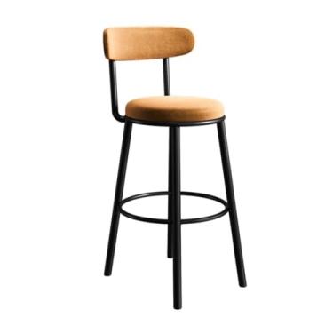 Imagem de ZzleoyuUUs-12 Banco de bar de fácil montagem, cadeira alta de ferro, reclinável, multicolorido, opcional 65 cm (laranja)