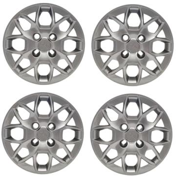 Imagem de Kit 4 Calota Aro 14 Compatível c/Roda Ka+ Hatch Sedan Plus 2015 2018 - Grafite brilhante