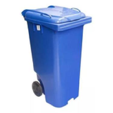 Imagem de Conteiner Lixeira Plastico 120 Litros Com Rodas De 200mm - JSN, Azul