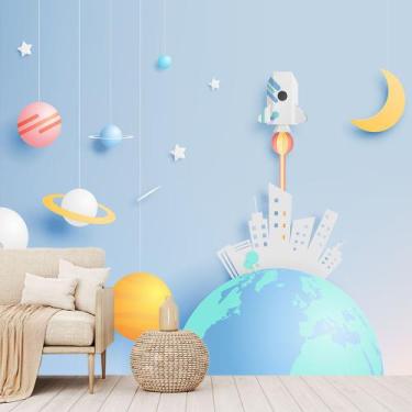 Imagem de Papel de Parede Infantil Quarto Criança Espaço Sala Adesivo - 461pcm -