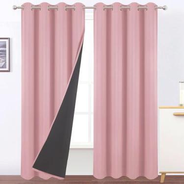 Imagem de Cortinas LEMOMO 100% Blackout Pink com forro preto 132x213cm