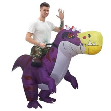 Imagem de Fantasia inflável de dinossauro para adultos, fantasia engraçada de dinossauro para Halloween, Natal, carnaval, cosplay, festa