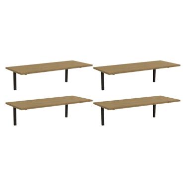 Imagem de Módulo de Quarto Casal Kit 4 Prateleiras Industrial LI009 21x72x29 Freijo/Preto - Kappesberg