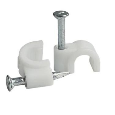 Imagem de Kit 500 Grampo Fixa Fio Cabo Coaxial Miguelo 5Mm Branco - So Produto