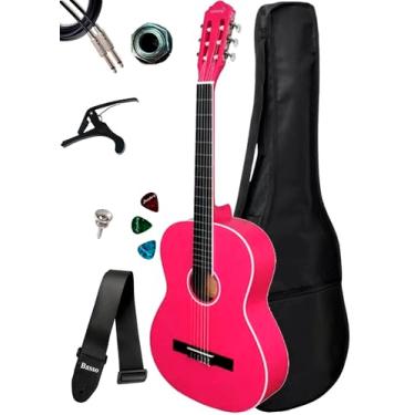 Imagem de Violão Elétrico Giannini Canhoto N14 + Capa Acolchoada (Pink Satin)