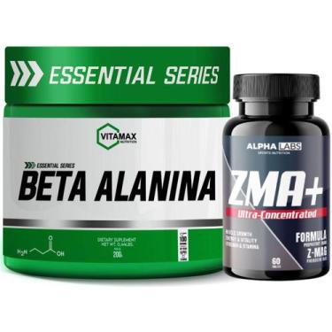 Imagem de Kit Beta Alanina Vitamax 200g + ZMA 60 Caps Alpha Labs - Vitamax Nutri
