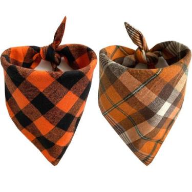 Imagem de Pacote de 2 bandanas para cães Releaf Thanksgiving Fall para cães GG -