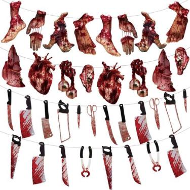 Imagem de Decorações de Halloween, banners de festa, tema de filme de terror - M