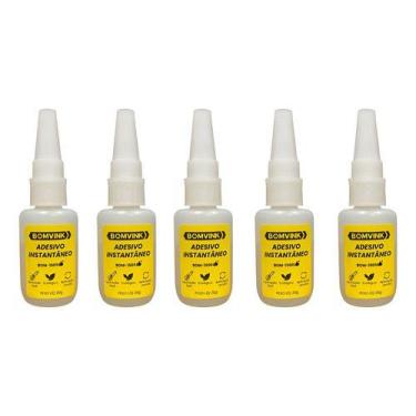Imagem de Kit 5 Peças Colas Adesivo Instantâneo 20g Multiuso - Genérico