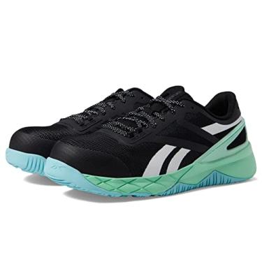 Imagem de Reebok Tênis feminino Nanoflex TR Composite Toe Electrical Hazard Work & Safety Shoes, Preto/Verde/Branco, 40