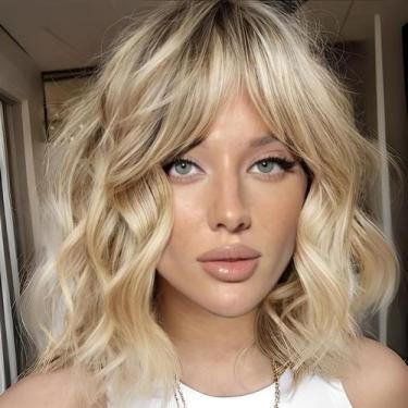 Imagem de Peruca Getshow Short Light Blonde Bob sintética para mulheres