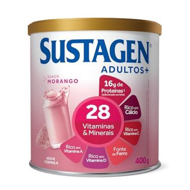 Imagem de Sustagen N&E Complemento Alimentar Adultos+ Sabor Morango - Lata 400G