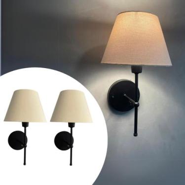 Imagem de Kit 2 Arandelas De Parede Clássica interna Com Interruptor Cúpula Ref 