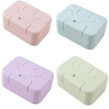 Imagem de Vazamento Saboneteira Suporte de recipiente Saboneteira portátil Viagem para banheiro, viagem, acampamento, academia (4-piece)