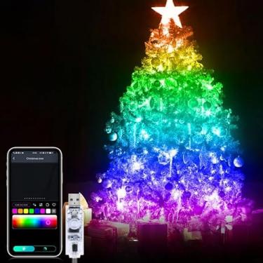 Imagem de Pisca | Fio | Fada | Luz Led | Cordão | Decoração | Enfeite Natal Colorido | Luzes RGB 5 Metros Com Controle Remoto e Bluetooth