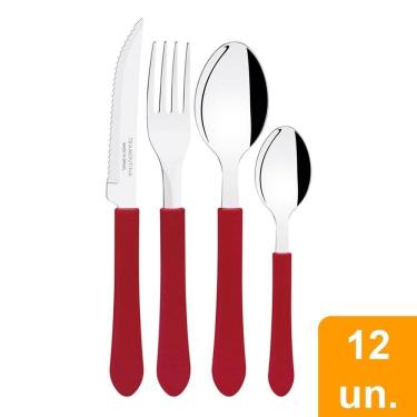 Imagem de Faqueiro Tramontina Leme, Vermelho, 12 Peças