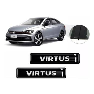 Imagem de Kit Adesivos 2 Emblemas Lateral Coluna Virtus Resinado 3D
