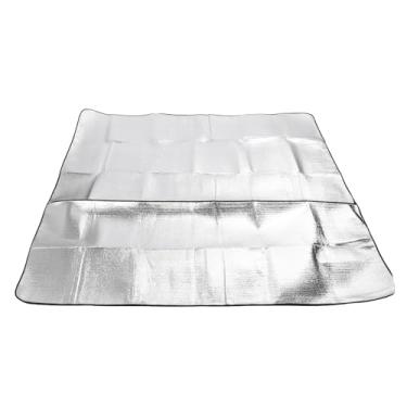 Imagem de XUXHOU Grande Tapete de Piquenique Leve, Conveniente e Portátil, Tamanho Familiar Espaçoso, Impermeabilização Eficaz, Uso Multiuso, Durável e Versátil, Tapete de Piso de Alumínio 240x240cm para