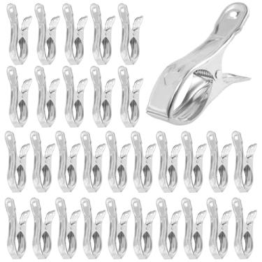 Imagem de 30 peças de clipe de cobertura de piscina para cobertura de piscina acima do solo aço inoxidável mola braçadeira de capa de piscina resistente à ferrugem clipe de proteção contra vento com grande