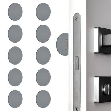 Imagem de PATIKIL 10 peças de protetor de parede para maçanetas de porta, 4 cm, rolhas redondas de silicone, alça autoadesiva, almofada amortecedora, protetor de parede silencioso para geladeira, casa