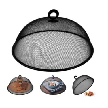 Imagem de Tela Protetora de Alimentos em Metal 24,5cm | Tela Mosqueteiro Alimentos | Tampa Telada | Proteção contra Insetos e Poeira, Design Retrátil e Resistente